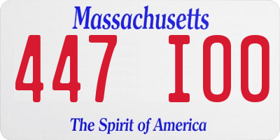 MA license plate 447IO0
