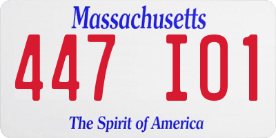 MA license plate 447IO1