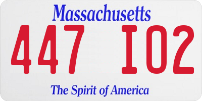 MA license plate 447IO2