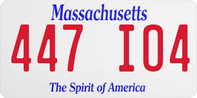 MA license plate 447IO4