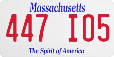 MA license plate 447IO5