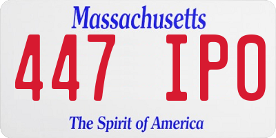 MA license plate 447IP0