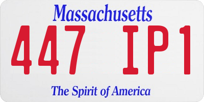 MA license plate 447IP1