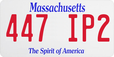 MA license plate 447IP2