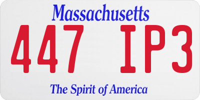 MA license plate 447IP3