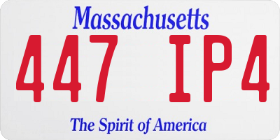 MA license plate 447IP4