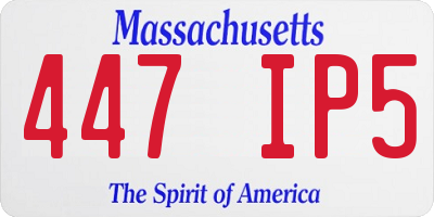 MA license plate 447IP5