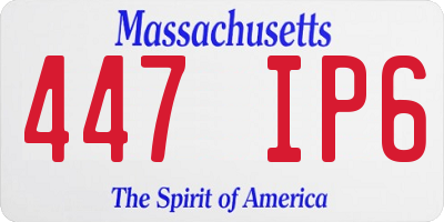 MA license plate 447IP6