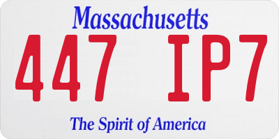 MA license plate 447IP7
