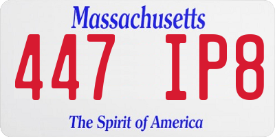 MA license plate 447IP8