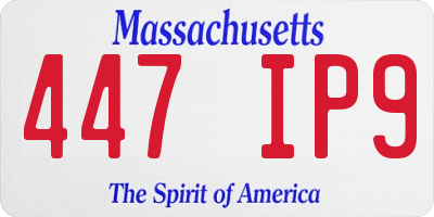 MA license plate 447IP9