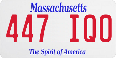 MA license plate 447IQ0