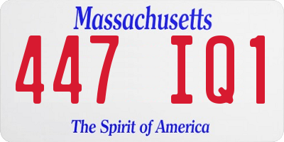 MA license plate 447IQ1