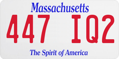 MA license plate 447IQ2