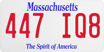 MA license plate 447IQ8