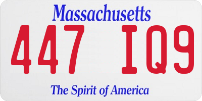 MA license plate 447IQ9