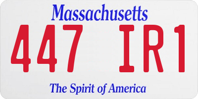 MA license plate 447IR1
