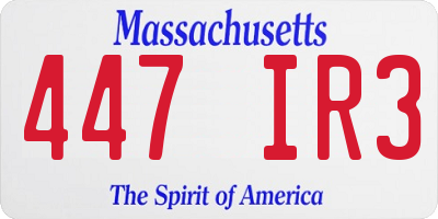 MA license plate 447IR3