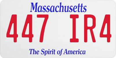 MA license plate 447IR4