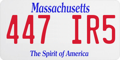 MA license plate 447IR5
