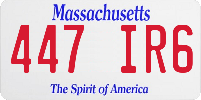 MA license plate 447IR6