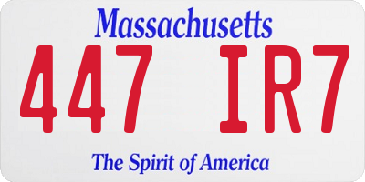 MA license plate 447IR7