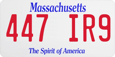 MA license plate 447IR9