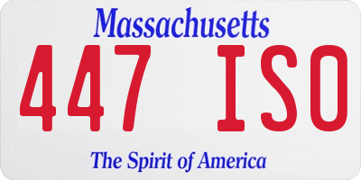 MA license plate 447IS0