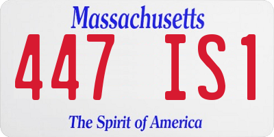 MA license plate 447IS1