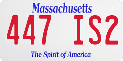 MA license plate 447IS2