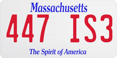 MA license plate 447IS3