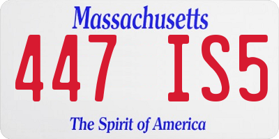 MA license plate 447IS5