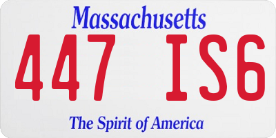 MA license plate 447IS6