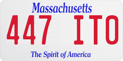 MA license plate 447IT0