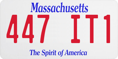 MA license plate 447IT1