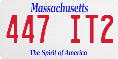 MA license plate 447IT2