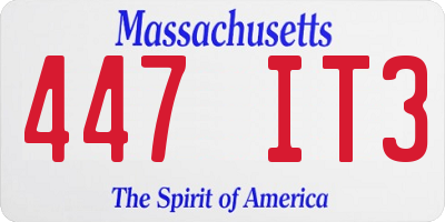 MA license plate 447IT3
