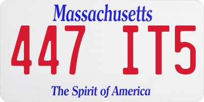 MA license plate 447IT5