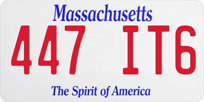 MA license plate 447IT6