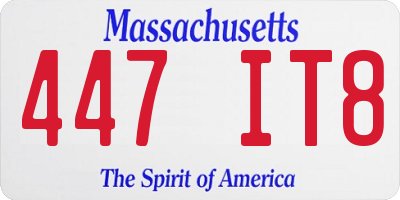 MA license plate 447IT8