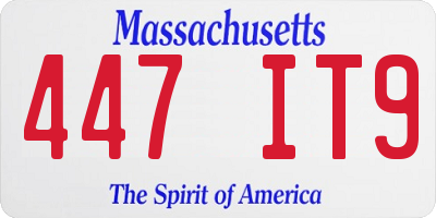 MA license plate 447IT9