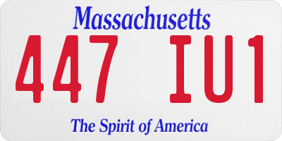 MA license plate 447IU1