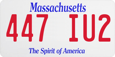 MA license plate 447IU2