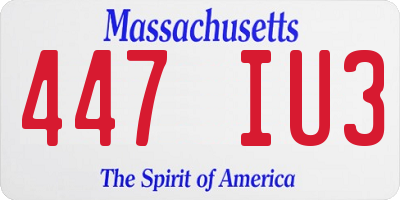 MA license plate 447IU3
