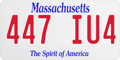 MA license plate 447IU4