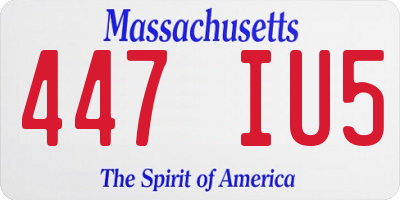 MA license plate 447IU5