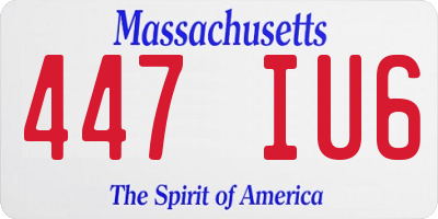 MA license plate 447IU6