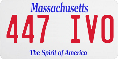 MA license plate 447IV0