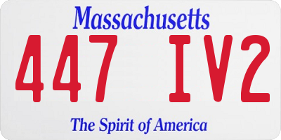 MA license plate 447IV2