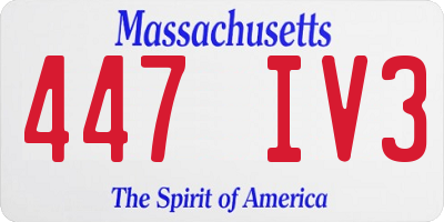 MA license plate 447IV3